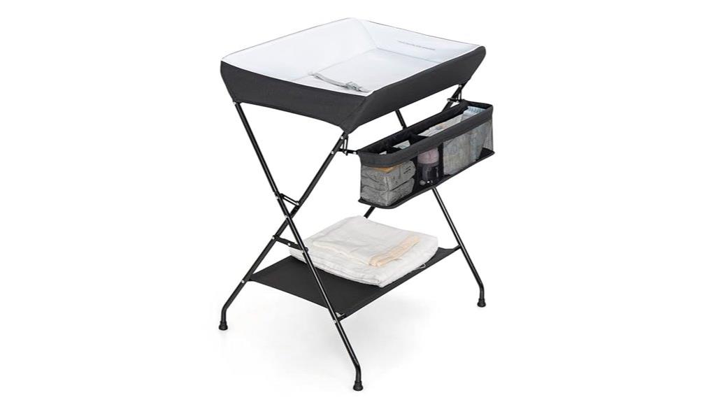portable baby changing table with storage