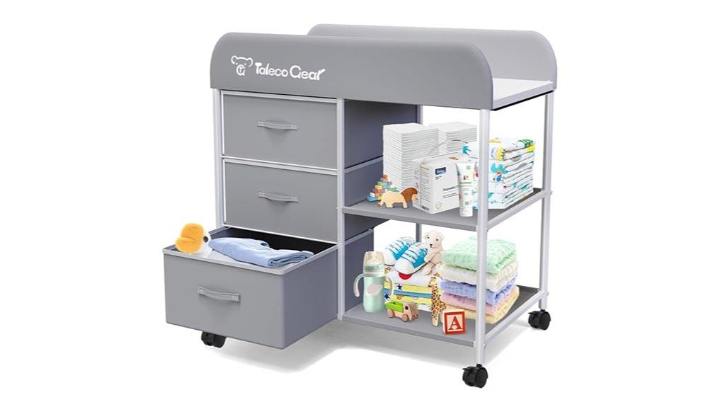 portable baby changing table with storage