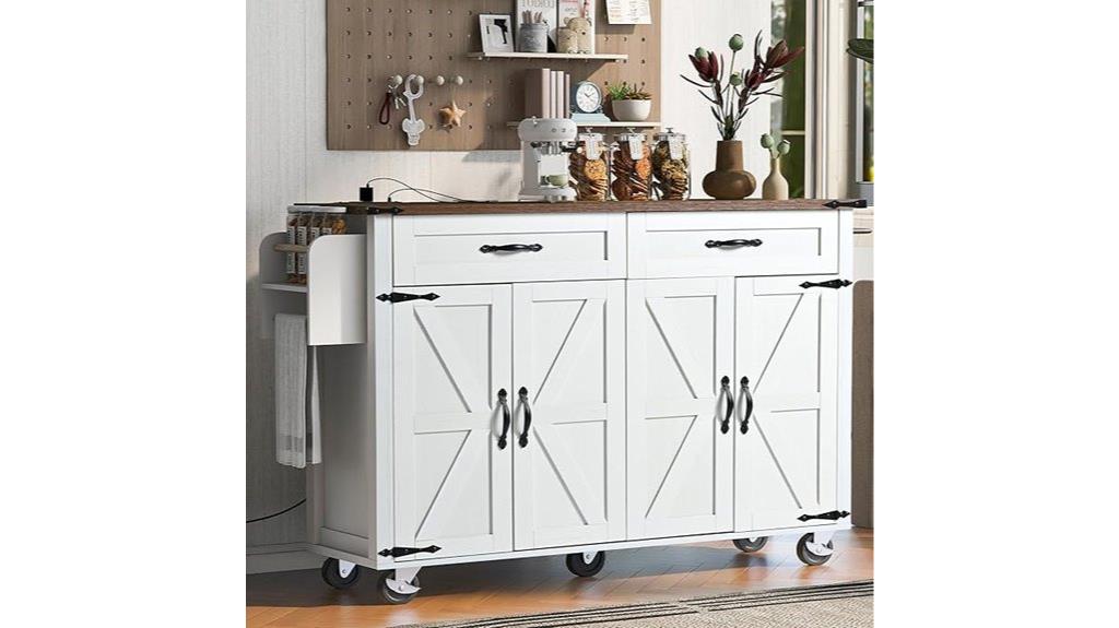 portable kitchen island with power outlet