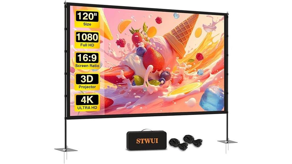portable outdoor projection screen with stand