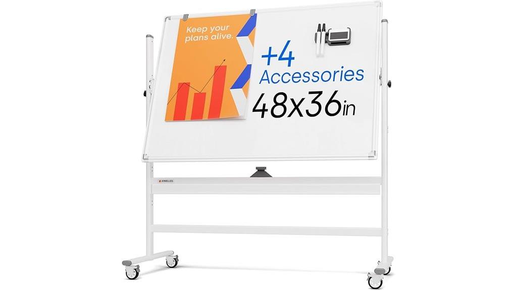 portable rolling dry erase whiteboard