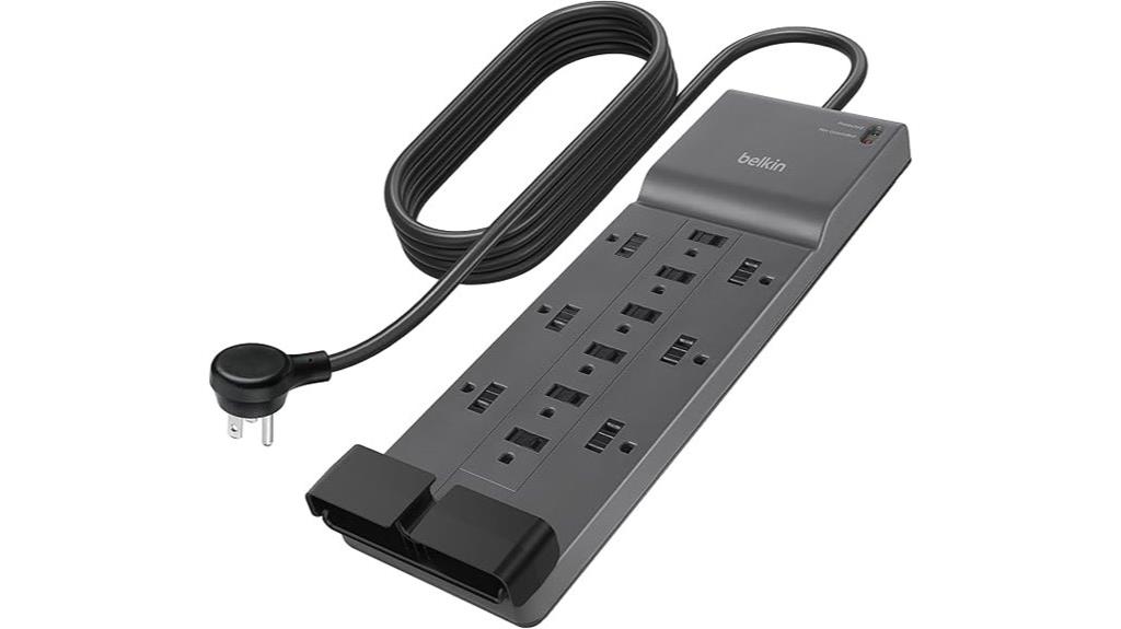 powerful surge protected electrical outlet strip