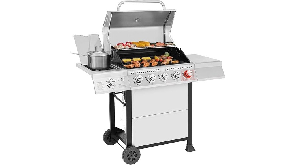 propane gas grill with accessories