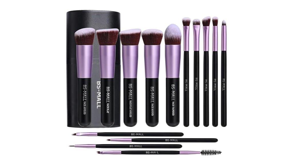 purple makeup brush set