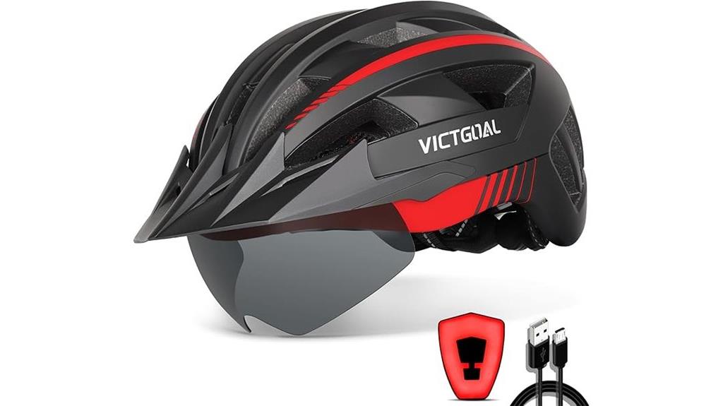 rechargeable bike helmet with accessories