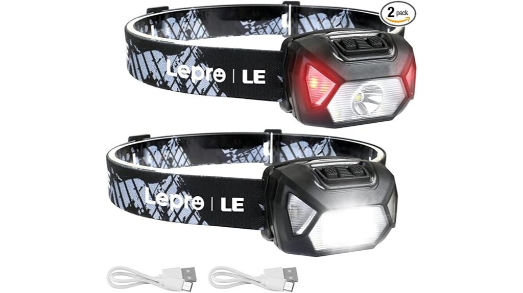 rechargeable led headlamp with 6 modes