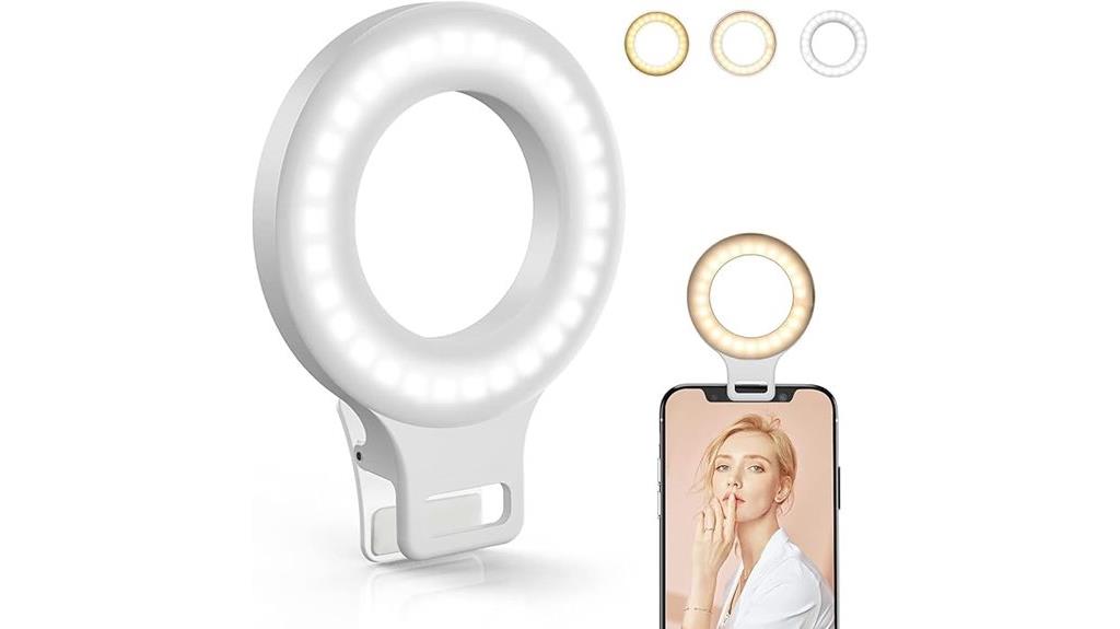 rechargeable led selfie ring light