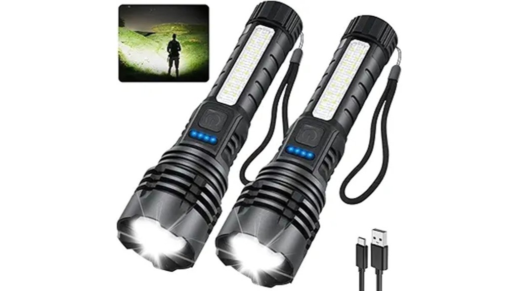rechargeable tactical led flashlight duo