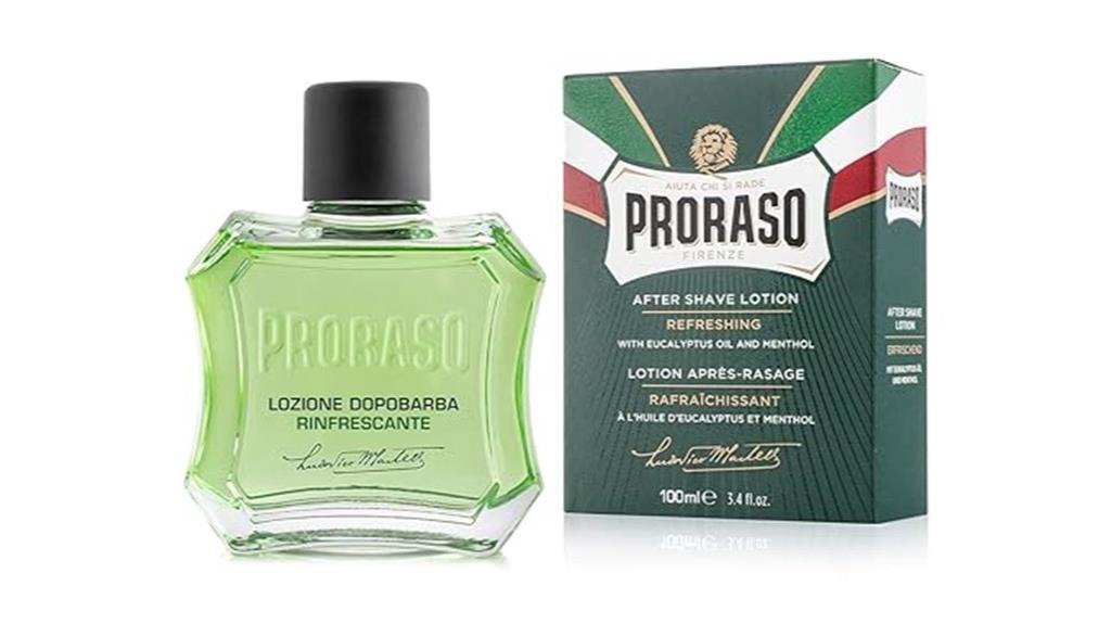 refreshing menthol and eucalyptus after shave lotion
