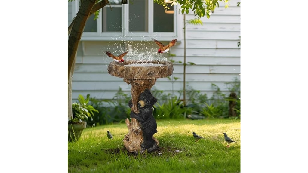 resin fiber outdoor bird bath