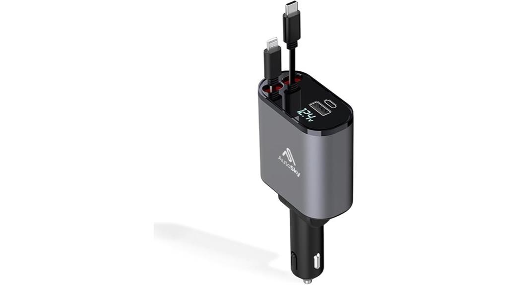 retractable fast car charger