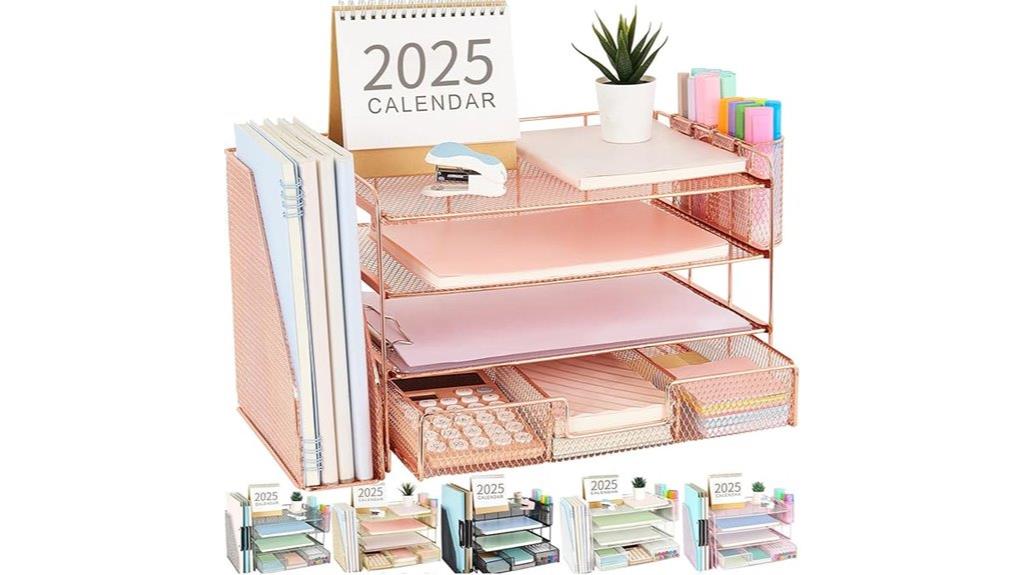 rose gold desk organizers