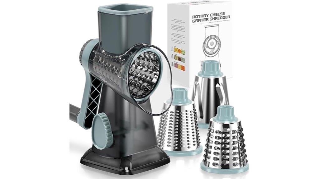rotary cheese grater with changeable blades