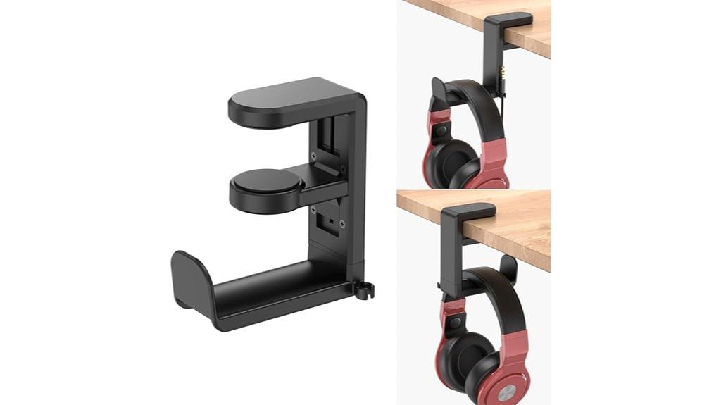 rotating headphone stand with cable organizer