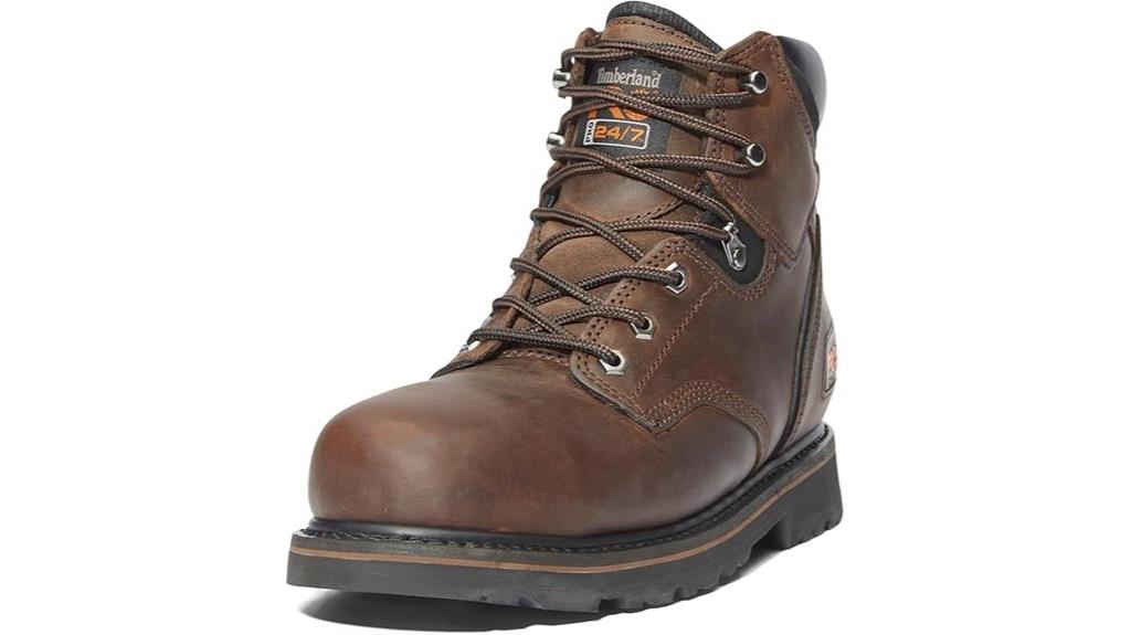 rugged industrial steel toe work boots