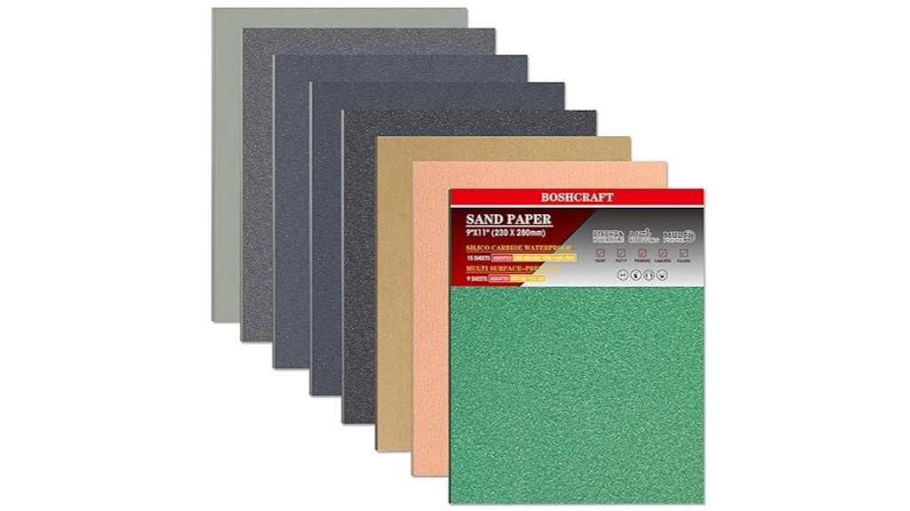 sandpaper assortment for diverse surfaces
