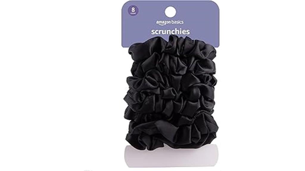 satin black hair scrunchies