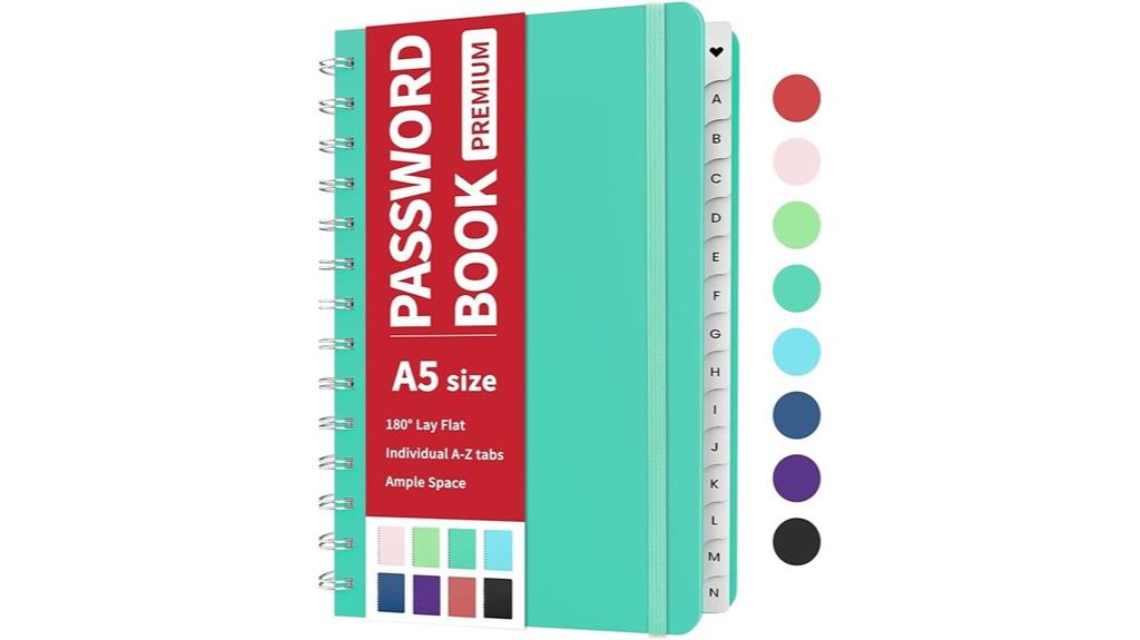 secure password organizer spiral