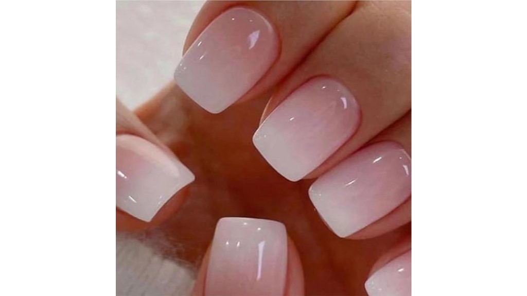 short square ombre artificial nails