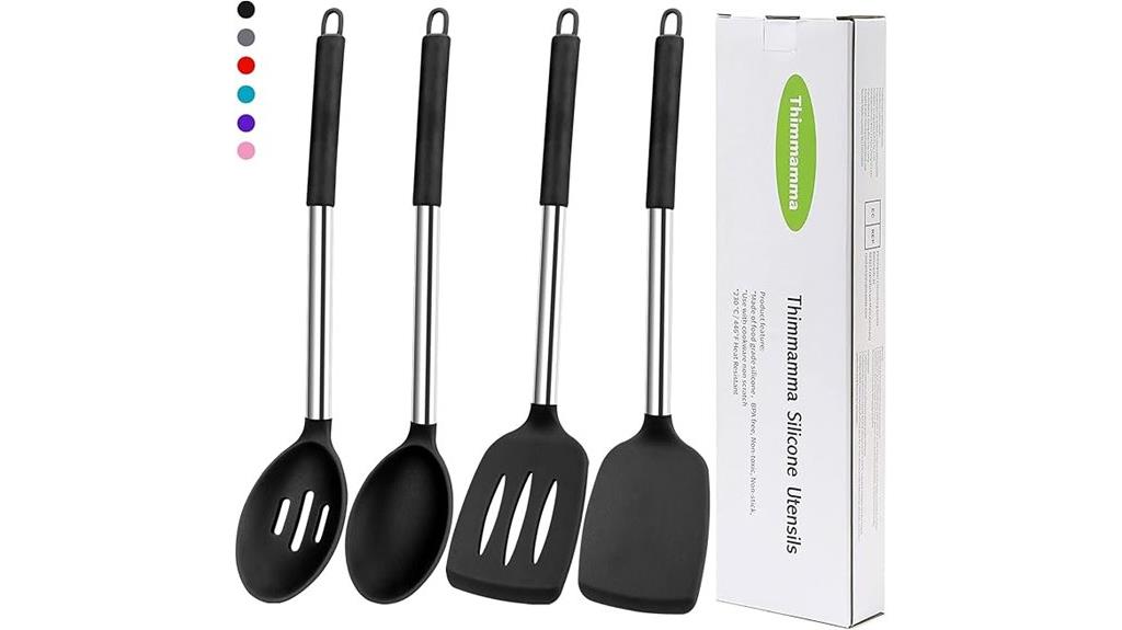 silicone stainless steel spatula spoon