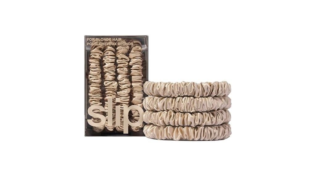 silk blonde skinny scrunchie set