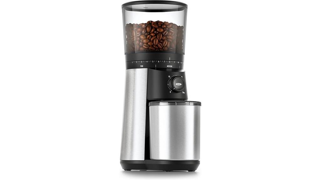 silver coffee burr grinder
