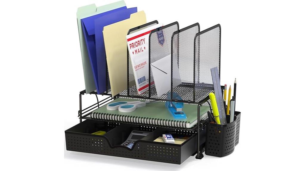 sliding drawer mesh desk organizer