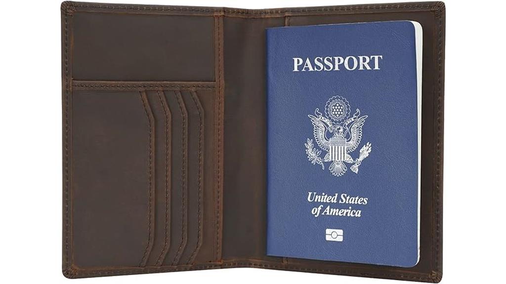 slim leather rfid blocking passport wallet
