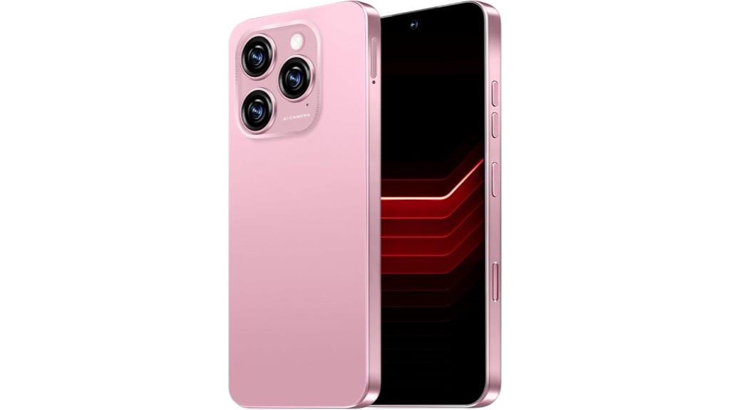 smartphone with 5g capability pink