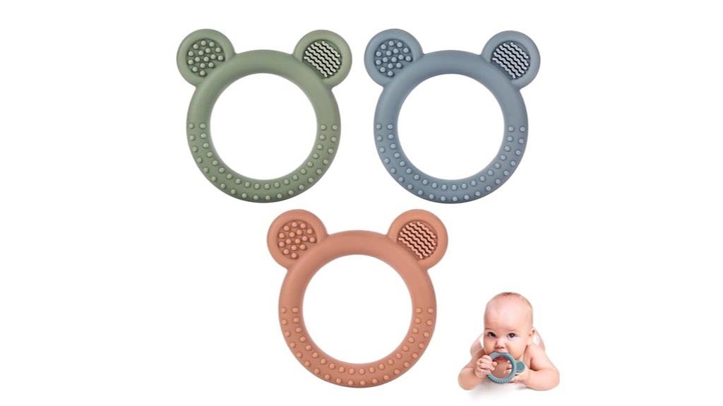 soft silicone teething rings set