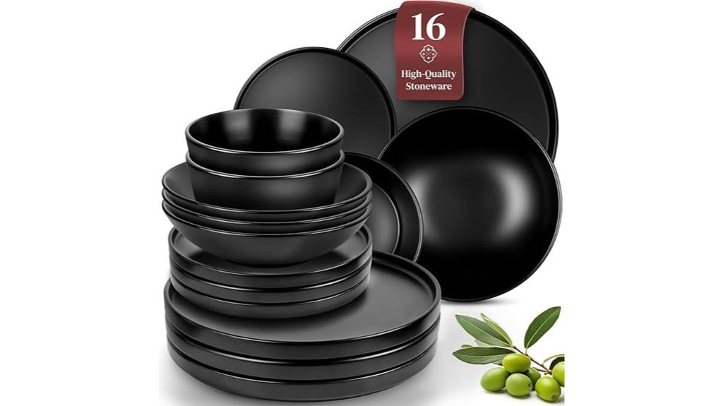 sophisticated matte black dinnerware set