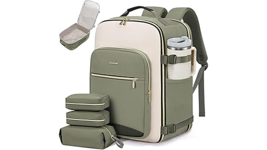 spacious backpack with organizational packing cubes