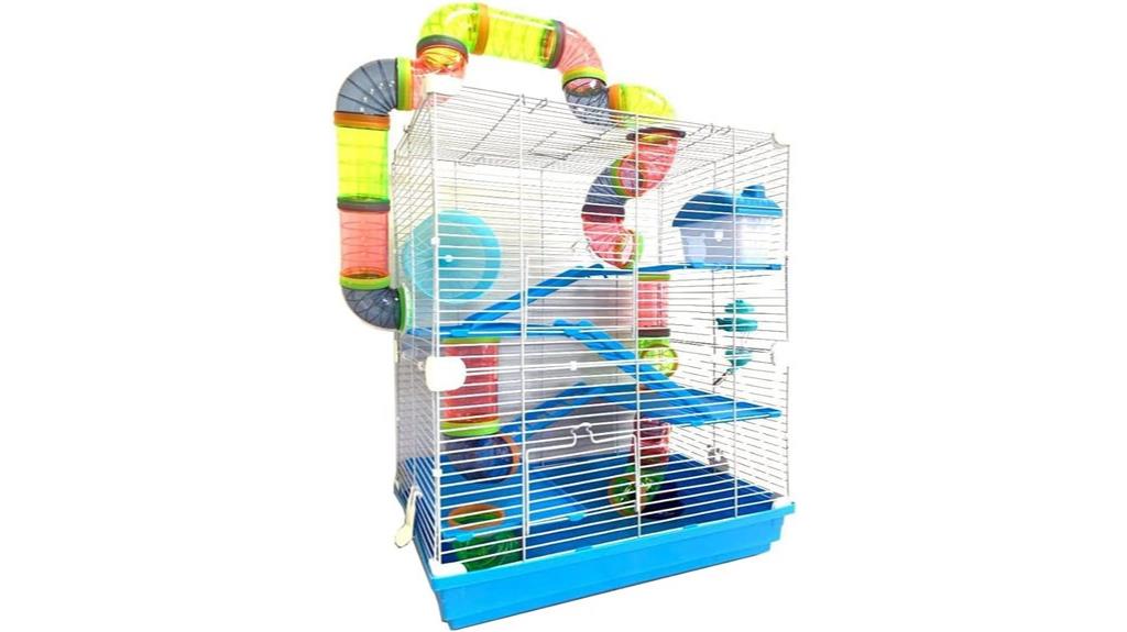 spacious blue multi level hamster habitat