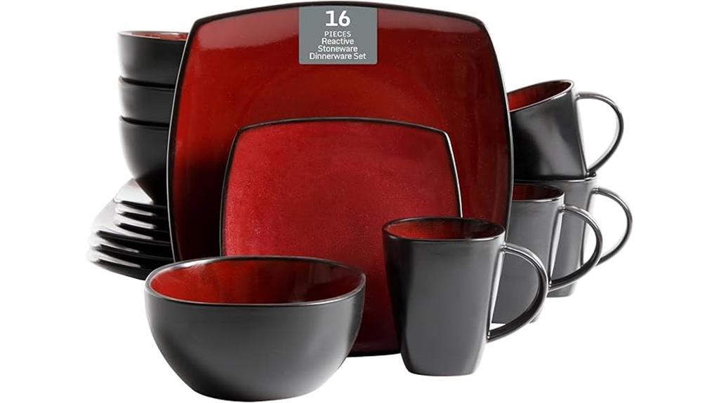 square ceramic dinnerware set
