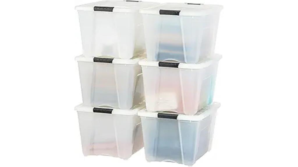 stackable plastic storage bins with lids