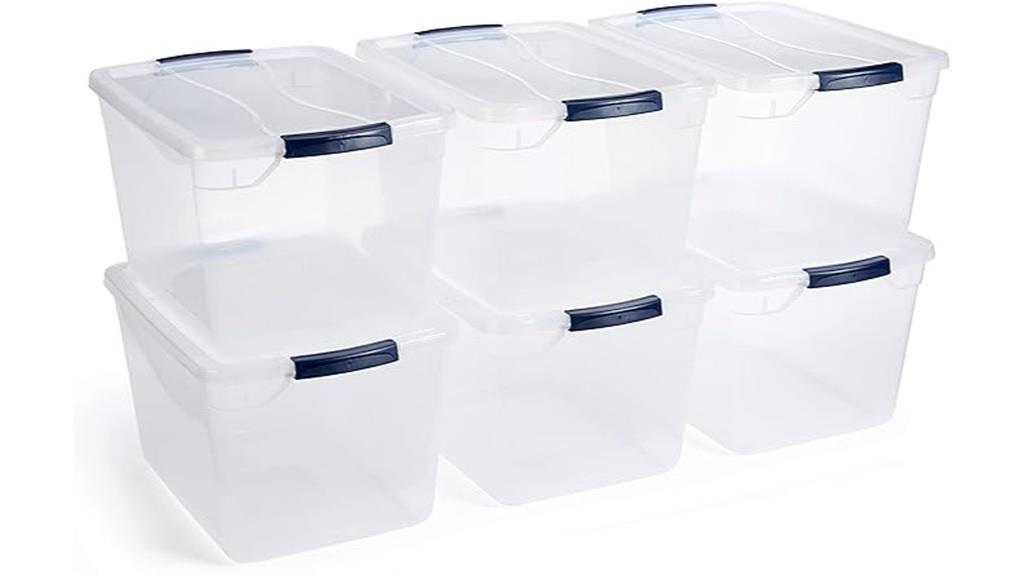 stackable plastic storage containers 6 pack
