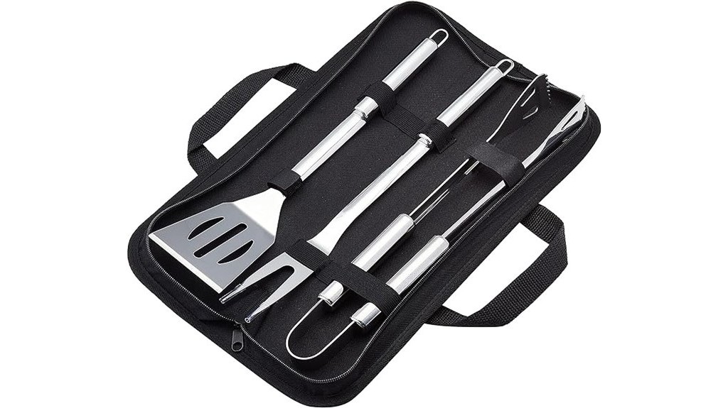 stainless steel barbecue grilling set
