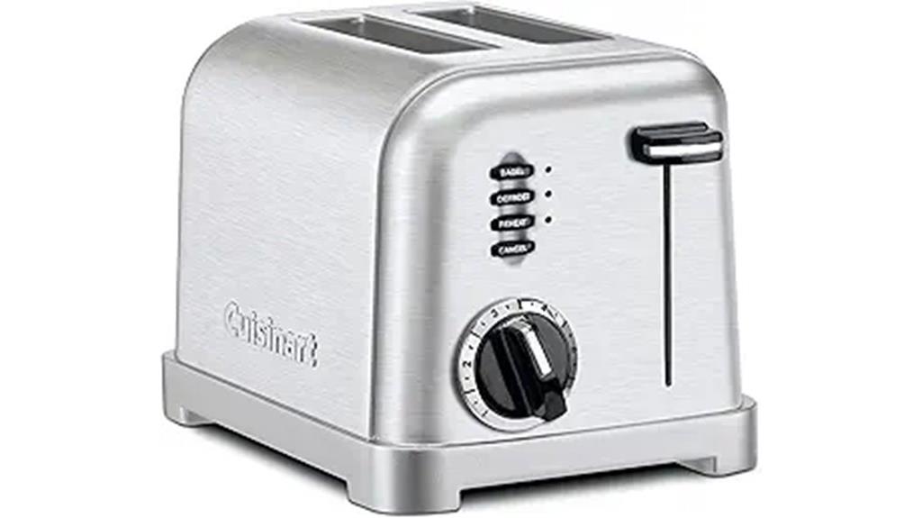 stainless steel classic 2 slice toaster