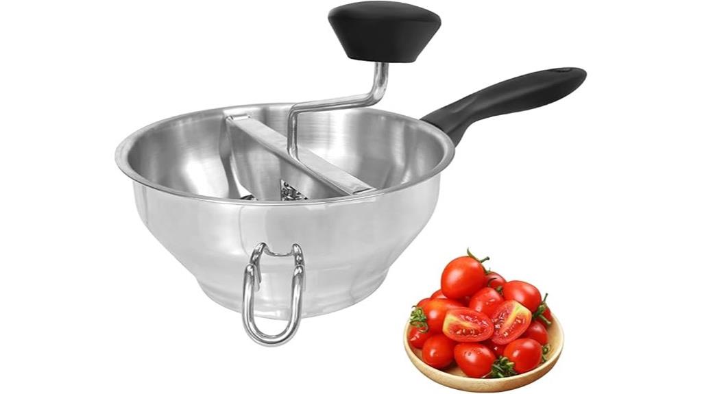 stainless steel ergonomic food mill