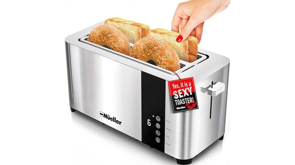 stainless steel four slice toaster