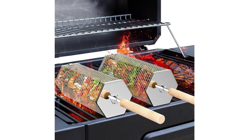 stainless steel grill baskets with handles