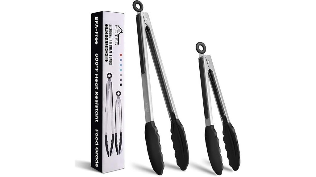 stainless steel kitchen tongs pair