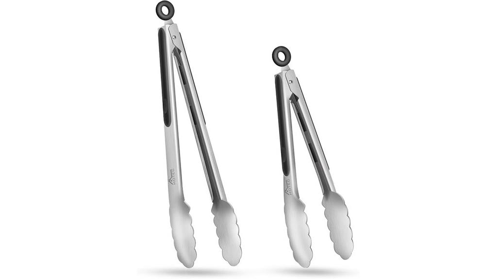 stainless steel kitchen tongs set