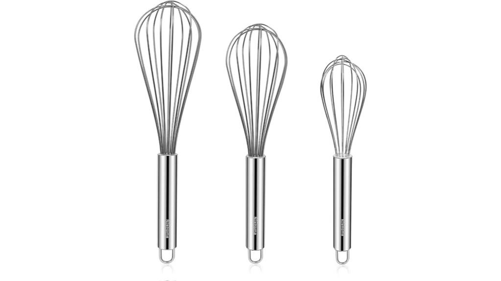 stainless steel kitchen whisks set