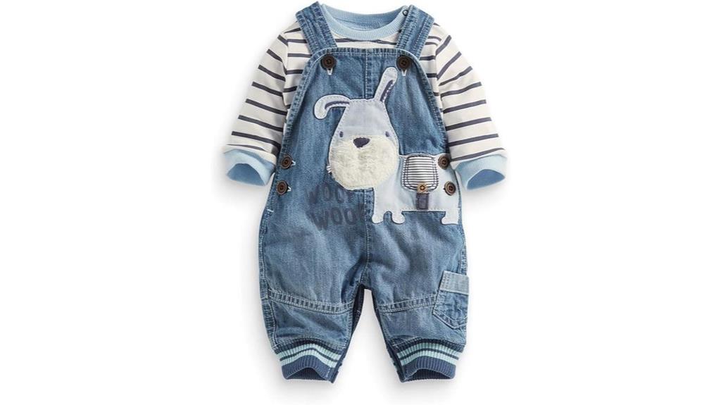 striped outfit overalls ensemble