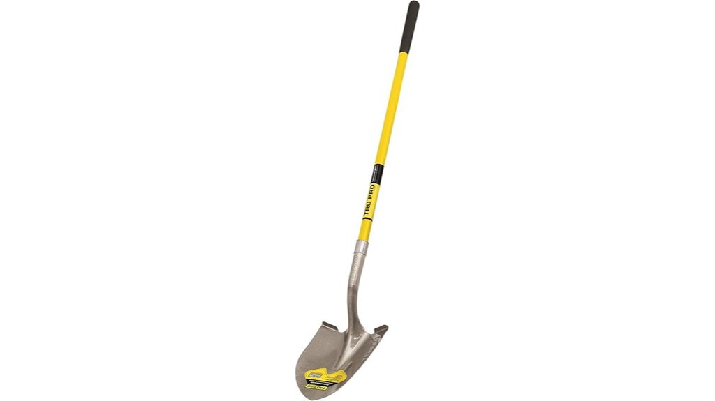sturdy fiberglass handled round shovel