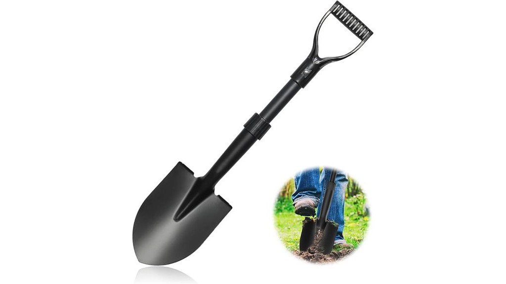 sturdy fiberglass shafted gardening shovel