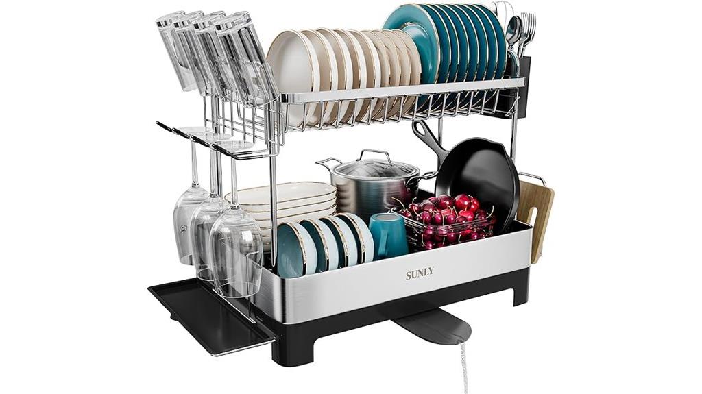 sturdy spacious stainless steel drying rack