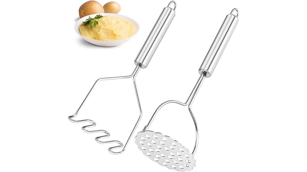 sturdy stainless steel potato mashers