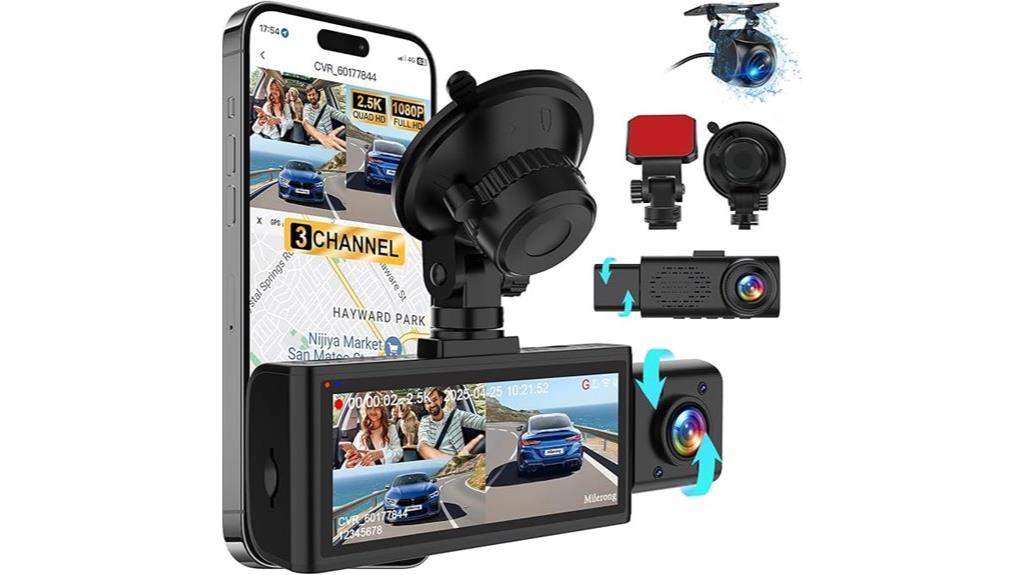 three channel dash camera